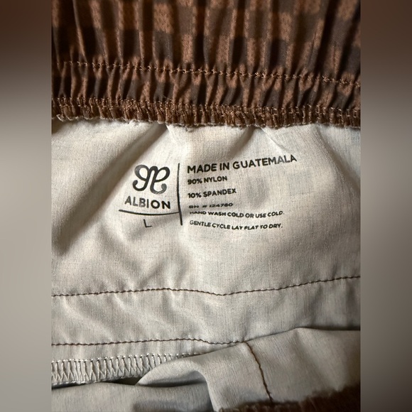 Albion Fit Jetsetter Cargo Joggers Brown Wicker Check Print Sz L - Picture 6 of 9